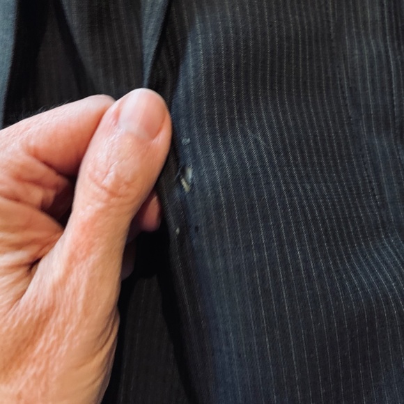 Ralph - Ralph Lauren Men's 46R Blue Pinstripe 100% Wool Two-Button Suit - Picture 11 of 14